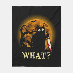Katze W Murderous Katze mit Knife Halloween Fleecedecke
