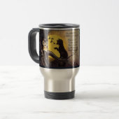 Katze warnt Eule Halloween Kaffeetasse (Vorderseite Links)