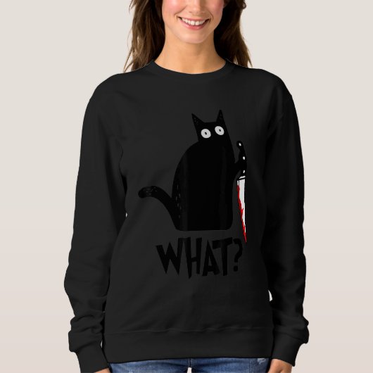 Katze was Black Ca Sweatshirt (Vorderseite)
