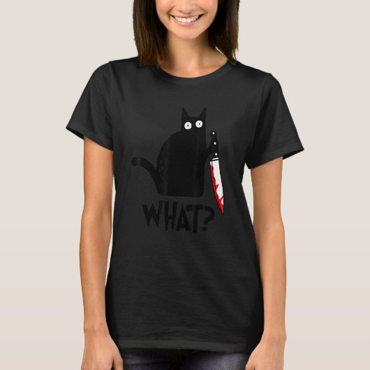 Katze was Black Ca T-Shirt (Vorderseite)