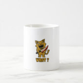 Katze, was _ Funny gruselige Katze mit Knife Kaffeetasse (Mittel)
