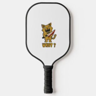 Katze, was _ Funny gruselige Katze mit Knife Pickleball Schläger