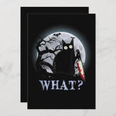 Katze, was für eine mörderische schwarze Katze mit Einladung (Vorne/Hinten)