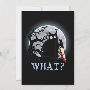 Katze, was für eine mörderische schwarze Katze mit Einladung