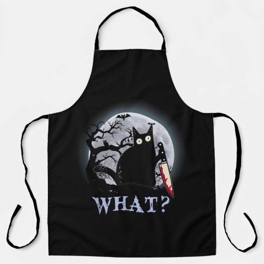 Katze, was für eine mörderische schwarze Katze mit Schürze (Vorderseite)