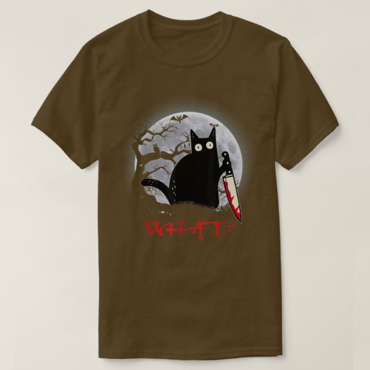 Katze, was für eine mörderische schwarze Katze mit T-Shirt (Design vorne)