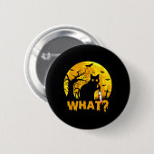 Katze Was_ Halloween Schwarze Katze Mit Messer - L Button (Vorne & Hinten)