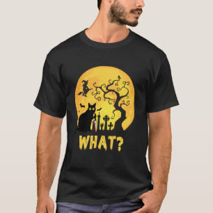 Katze Was Halloween Schwarze Katze mit Messer - Lu T-Shirt
