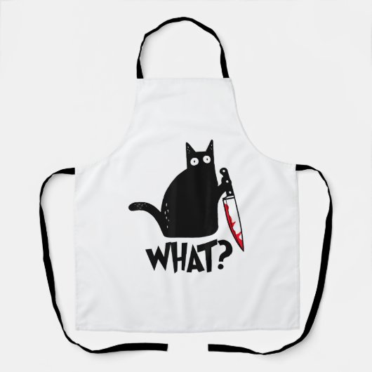Katze Was_ Lustig Schwarz Katze  Schürze (Vorderseite)