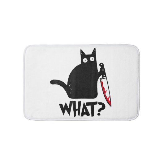 Katze Was_ Lustig Schwarze Katze Badematte (Vorderseite)