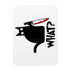 Katze Was_ Lustig Schwarze Katze Magnet