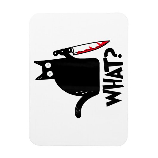Katze Was_ Lustig Schwarze Katze  Magnet (Vertikal)