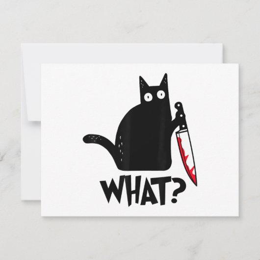 Katze Was_ Lustige Schwarze Katze (Vorderseite)