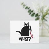 Katze Was_ Lustige Schwarze Katze (Stehend Vorderseite)