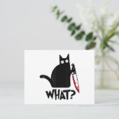 Katze Was_ Lustige Schwarze Katze (Stehend Vorderseite)