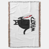 Katze Was_ Lustige Schwarze Katze Decke (Vorderseite Vertikal)