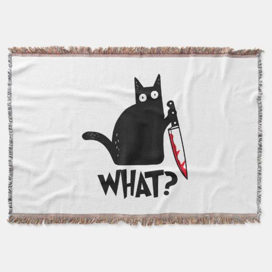 Katze Was_ Lustige Schwarze Katze Decke (Vorderseite)