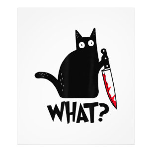 Katze Was_ Lustige Schwarze Katze  Fotodruck