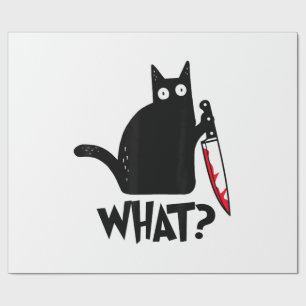 Katze Was_ Lustige Schwarze Katze Geschenkpapier