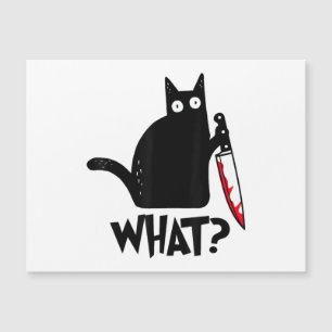 Katze Was_ Lustige Schwarze Katze Magnetkarte