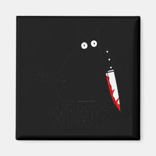 Katze Was_ Lustige Schwarze Katze Mörderische Katz Magnet