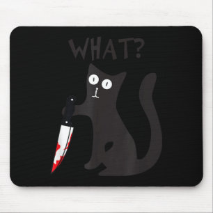Katze Was_ Lustige Schwarze Katze Mörderische Katz Mousepad