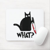 Katze Was_ Lustige Schwarze Katze Mousepad (Mit Mouse)