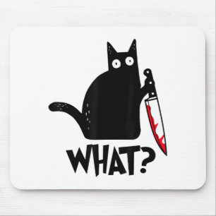Katze Was_ Lustige Schwarze Katze Mousepad