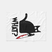 Katze was lustige schwarze Katze Murderous Katze m Fleecedecke (Vorderseite (Horizontal))