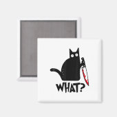 Katze was lustige schwarze Katze Murderous Katze m Magnet (Vorderseite/Rückseite)