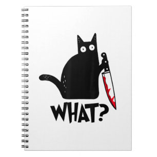 Katze Was_ Lustige Schwarze Katze Notizblock