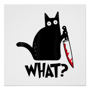 Katze Was_ Lustige Schwarze Katze  Poster