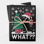Katze Was lustige schwarze Katze Pushing Weihnacht Geschenkpapier Set (Beispiel)