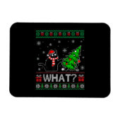 Katze Was lustige schwarze Katze Pushing Weihnacht Magnet (Horizontal)