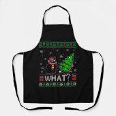 Katze Was lustige schwarze Katze Pushing Weihnacht Schürze (Vorderseite)