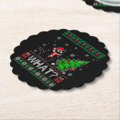 Katze Was lustige schwarze Katze Pushing Weihnacht Untersetzer (angewinkelt)