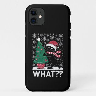 Katze Was Lustige Schwarze Katze Schiebt Weihnacht Case-Mate iPhone Hülle
