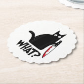 Katze Was_ Lustige Schwarze Katze Untersetzer (angewinkelt)