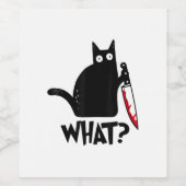 Katze Was_ Lustige Schwarze Katze  Weinetikett (Einzelnes Label)