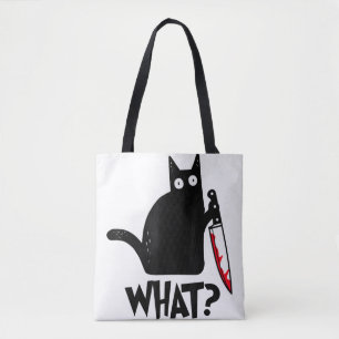 Katze Was Lustiges Schwarzes Katze Shirt Mörderisc Tasche