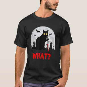 Katze Was Mörderische Schwarze Katze Auf Friedhof  T-Shirt