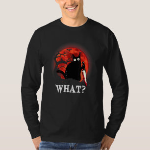 Katze Was Mörderische Schwarze Katze Mit Messer T-Shirt