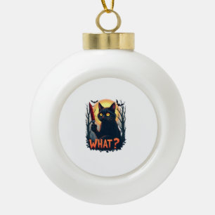 Katze Was Mörderische Schwarze Katze Mit Messerkos Keramik Kugel-Ornament