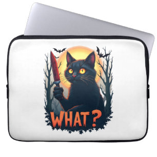 Katze Was Mörderische Schwarze Katze Mit Messerkos Laptopschutzhülle