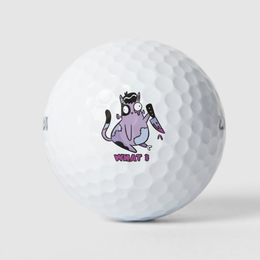 Katze Was - Murderous Cat - Zombie Cat Golfball (Vorderseite)