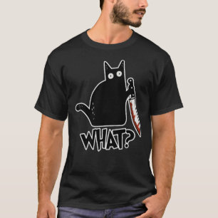 Katze Was Murderschwarze Katze mit Knife Geschenk  T-Shirt