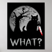 Katze, was Murderschwarze Katze mit Knife Kostüm H Poster (Vorne)