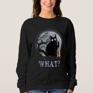 Katze Was  Schwarze Katze Mit Messer Halloween Kos Sweatshirt