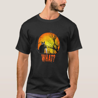 Katze Was  Schwarze Katze Mit Messer Halloween Kos T-Shirt