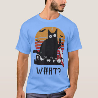 Katze, was Shirt lustige schwarze Katze mit Knife